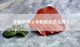 手机软件（手机软件怎么弄）