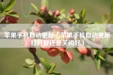 苹果手机自动更新（苹果手机自动更新打开好还是关闭好）